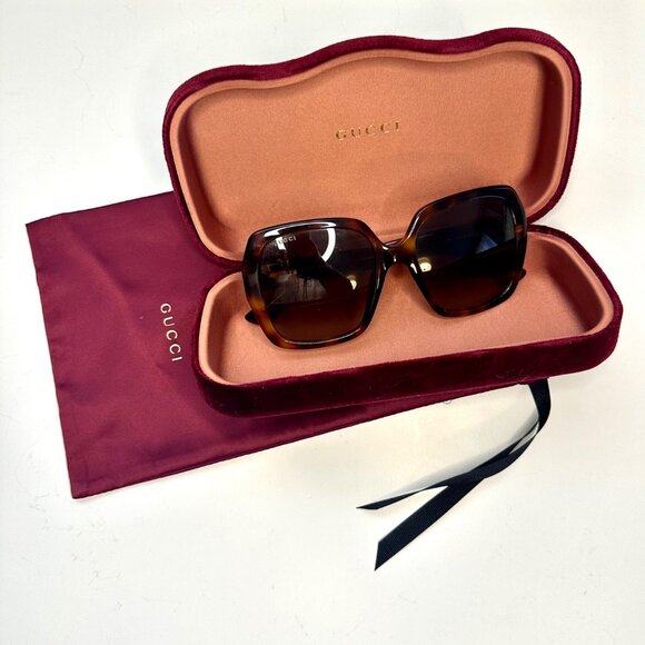 Gucci Brown Gradient Sunglasses gg0096s with Hardcase & Bag - Picture 1 of 16